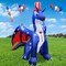 8 FT Independence Day Inflatable Dragon with America Style Decorations Patriotic 4th of July for Home Yard Lawn Garden Indoor Outdoor Memorial Day Decor